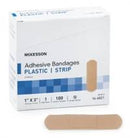 McKesson Adhesive Strip 1 X 3 Inch Plastic Rectangle Tan Sterile, 16-4821 - Box of 100