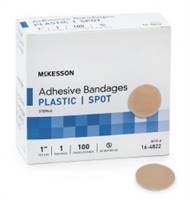 McKesson Adhesive Spot Bandage 1 Inch Plastic Round Tan Sterile, 16-4822 - CASE OF 2400