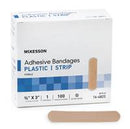 McKesson Adhesive Strip 3/4 X 3 Inch Plastic Rectangle Tan Sterile, 16-4823 - CASE OF 2400