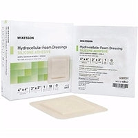 McKesson Silicone Foam Dressing,  4 X 4 Inch, Hydrocellular Foam Dressing, 4843