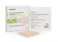 McKesson Lite Thin Silicone Foam Dressing 4 X Inch Square Gel Adhesive with Border Sterile, 4873 - BOX OF 10