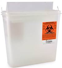 McKesson Prevent Sharps Container 2-Piece 10-3/4 H X 10-1/2 W X 4-3/4 D Inch 5 Quart Clear Horizontal Entry Lid, 2261 - Case of 20