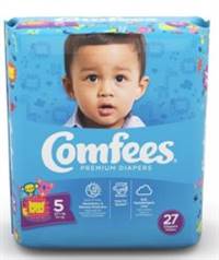 Comfees Baby Diaper Tab Closure Size 5 Disposable Moderate Absorbency, 41541 - Case of 108