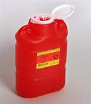 Becton Dickinson Sharps Container 1-Piece 13-1/4 H X 9 W X 5-1/4 D Inch 8.2 Quart Red Funnel Lid, 305490 - EACH