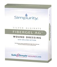 Simpurity Fibergel AG Silver Alginate Dressing 4 X 4-3/4 Inch Rectangle, SNS56716 - Box of 10