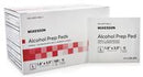 Alcohol Prep Pad, McKesson, Isopropyl Alcohol, 70% Isopropyl Alcohol, 70% Individual Packet Large , 1.8 X 3.5 Inch Sterile, 58-404 - Pack of 100