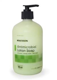 Antimicrobial Soap, McKesson, Lotion 18 oz. Pump Bottle Herbal Scent, 53-28087-18 - Case of 12