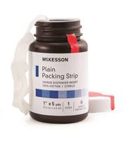 McKesson Wound Packing Strip Plain Cotton Non-impregnated Large 1 Inch X 5 Yard Count Sterile, 61-59320 - CASE OF 12
