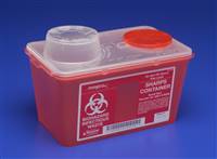 Monoject Sharps Container 1-Piece 7 H X 6-3/4 W X 10-1/2 D Inch 4 Quart Red Base / Translucent Lid Vertical Drop Chimney, 8881676236 - Case of 40