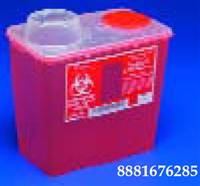 Monoject Sharps Container 1-Piece 10-9/10 H X 10-1/2 W X 6-3/4 D Inch 8 Quart Red Base / Translucent Lid Vertical Drop Chimney, 8881676285 - Case of 20