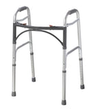 Folding Junior Walker, Push Button Dual Release, Aluminum, Adjustable Height 25" to 32", 350 lb. Capacity