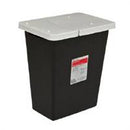 SharpSafety RCRA Waste Container 26 H X 12-3/4 D X 18-1/4 W Inch 18 Gallon Black Base / White Lid Vertical Entry Hinged Lid, 8617RC - Case of 5