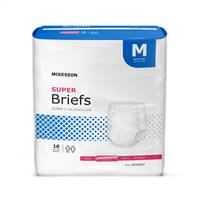 McKesson Adult Brief Refastenable Tabs Medium Disposable Moderate Absorbency, BR30643 - CASE OF 96