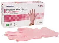 McKesson Pink Nitrile Exam Glove Large NonSterile Standard Cuff Length Textured Fingertips Not Chemo Approved, 14-6NPNK6 - CASE OF 2500