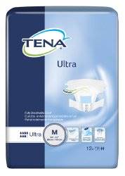 TENA Ultra Adult Brief Tab Closure Medium Disposable Heavy Absorbency, 67252 - Pack of 12