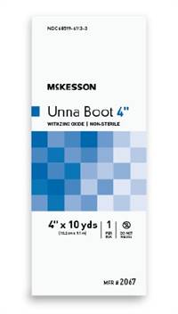 Unna Boot, McKesson, 4 Inch X 10 Yard Cotton Cotton Zinc Oxide NonSterile, 2067 - EACH