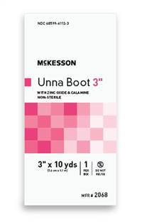 Unna Boot, McKesson, 3 Inch X 10 Yard Cotton Cotton Zinc Oxide, Calamine NonSterile, 2068 - EACH