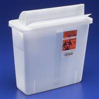 In-Room Sharps Container 1-Piece 11 H X 10-3/4 W 4-3/4 D Inch 5 Quart Translucent Horizontal Entry Lid, 851201 - CASE OF 20
