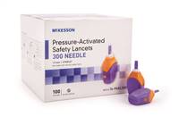 Safety Lancet, McKesson, Fixed Depth Lancet Needle 1.5 mm Depth 30 Gauge Pressure Activated, 16-PASL30G - Case of 2000