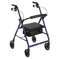 4 Wheel Rollator, McKesson, 32 to 37 Inch Blue Folding Aluminum Frame 32 to 37 Inch, 146-R726BL - EACH