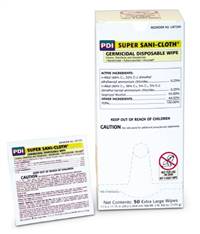 Super Sani-Cloth Surface Disinfectant Germicidal Wipe 50 Count Individual Packet Disposable Alcohol Scent, U87295 - Case of 150