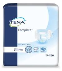 TENA Complete Adult Brief Tab Closure Large Disposable Moderate Absorbency, 67330 - Pack of 24