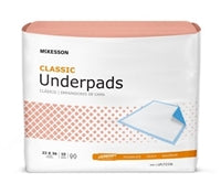 Underpad McKesson Classic 23 X 36 Inch Disposable Fluff Light Absorbency