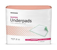Underpad 23 X 36 Inch Moderate Absorbency, Disposable, McKesson Super UPMD2336