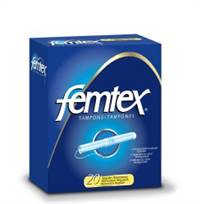 Femtex Tampon, Regular Absorbency Cardboard Applicator, BK1500F - Case of 500