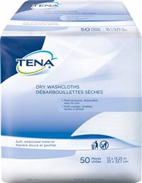 Tena Washcloth, 13 X 15 Inch White Disposable, 74500 - Case of 800
