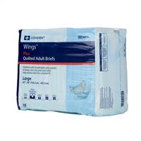 Wings Adult Brief Tab Closure Large Disposable Heavy Absorbency, 66034 - Pack of 18