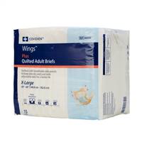 Wings Adult Brief Tab Closure X-Large Disposable Heavy Absorbency, 66035 - Pack of 15