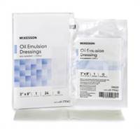 Oil Emulsion Impregnated Dressing, McKesson, 3 X 8 Inch Acetate Gauze USP White Petrolatum / Mineral Oil Sterile, 61-77042 - EACH