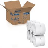 Scott JRT Jr. Toilet Tissue White 2-Ply Jumbo Size Coreless Roll Continuous Sheet 3.78 Inch X 1150 Foot, 07006 - Case of 12