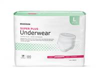 Adult Underwear, McKesson Super Plus, Pull On Large Disposable Moderate Absorbency, UWGLG - Pack of 18