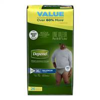 Depend FIT-FLEX Adult Underwear Pull On X-Large Disposable Heavy Absorbency, 47933 - CASE OF 52