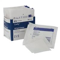 Curity NonWoven Sponge Polyester / Rayon 4-Ply 2 X 2 Inch Square Sterile, 8042 - Case of 1500