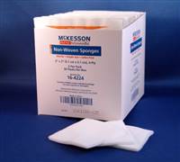McKesson NonWoven Sponge Polyester / Rayon 4-Ply 2 X 2 Inch Square Sterile, 16-4224 - Case of 3000