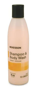 McKesson Shampoo and Body Wash 8 oz. Squeeze Bottle Apricot Scent, 53-28023-8 - Case of 48