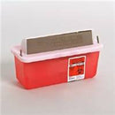 Sharps Container, In-Room 1-Piece 6-1/4 H X 10-3/4 W X 4-3/4 D Inch 2 Quart Translucent Red Horizontal Entry Lid, 85031 - Case of 20