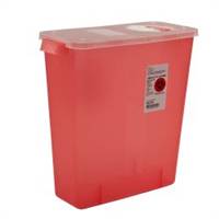 Cardinal Sharps Container 1-Piece 13-3/4 H X 13-3/4 W X 6 D Inch 3 Gallon Translucent Hinged, Rotor Lid, 8527R - Case of 10