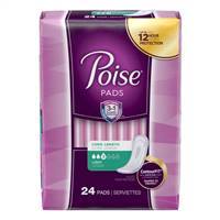 Poise Long Length Bladder Control Pad Light Absorbency Absorb-Loc One Size Fits Most Female Disposable, 48536 - Case of 96