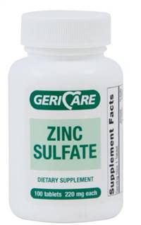 Geri-Care Mineral Supplement Zinc Gluconate 220 mg Strength Tablet 100 per Bottle, 60-865-01 - Case of 12