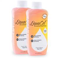 LiquaCel Oral Protein Supplement Peach Mango Flavor 32 oz. Bottle Ready to Use, GH-87 - Case of 6