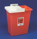 Sharps Container, SharpSafety 1-Piece 17-3/4 H X 11 W X 15-1/2 D Inch 8 Gallon Red Sliding Lid, 8980S - Case of 10