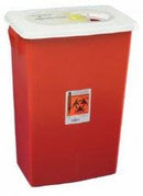 Sharps Container, SharpSafety 1-Piece 26 H X 18-1/4 W X 12-3/4 D Inch 18 Gallon Red Hinged Lid, 8998PG2 - EACH