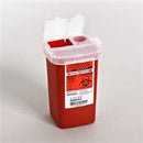 SharpSafety Phlebotomy Sharps Container 1-Piece 6-1/4 H X 4-1/2 W X 4-1/4 D Inch 1 Quart Red Vertical Entry Lid, 8900SA - Case of 100