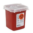 SharpSafety Phlebotomy Sharps Container 4-1/4 H X 4-1/4 D X 4-1/2 W Inch 1 Pint Red Vertical Entry Lid, 8901SA - Case of 100