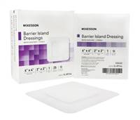 McKesson Composite Barrier Island Dressing Water Resistant 4 X 4 Inch Polypropylene / Rayon 2 X 2 Inch Pad Sterile, 16-89144 - Box of 25
