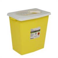 Chemotherapy Sharps Container, SharpSafety 1-Piece 17-1/2 H X 15-1/2 W X 11 D Inch 8 Gallon Yellow Hinged Lid, 8985 - Case of 10